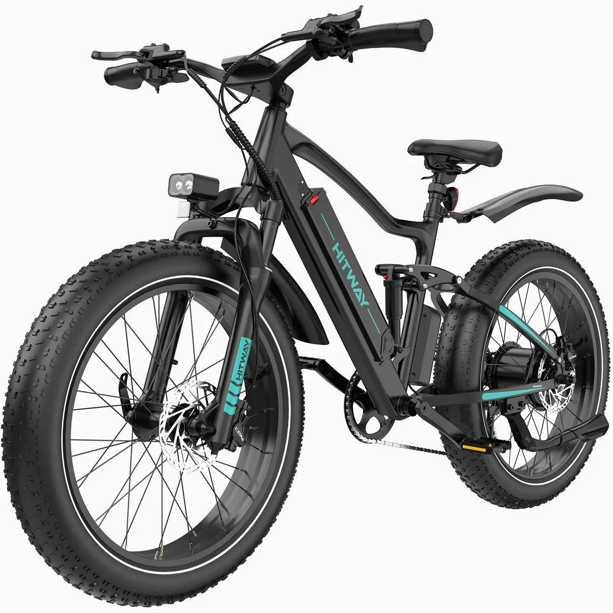 HITWAY BK9S E-Bike Mountainbike, 120 km Reichweite, Shimano 7-Gang, Hydraulische Scheibenbremsen