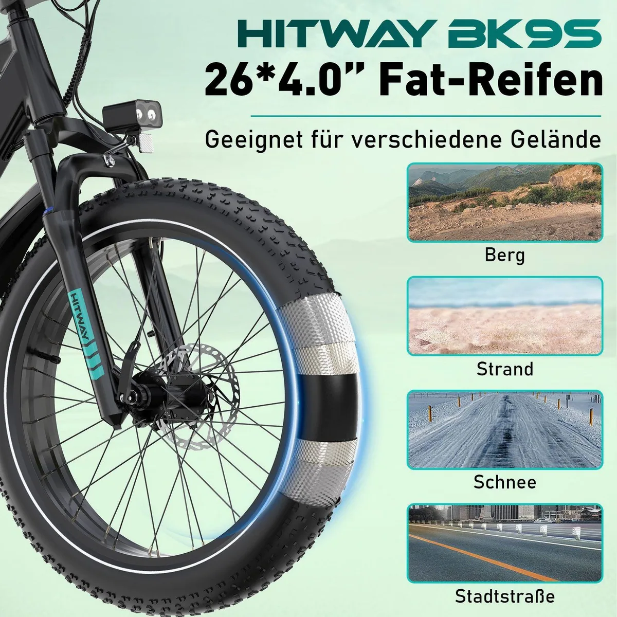 HITWAY BK9S E-Bike Mountainbike, 120 km Reichweite, Shimano 7-Gang, Hydraulische Scheibenbremsen 2