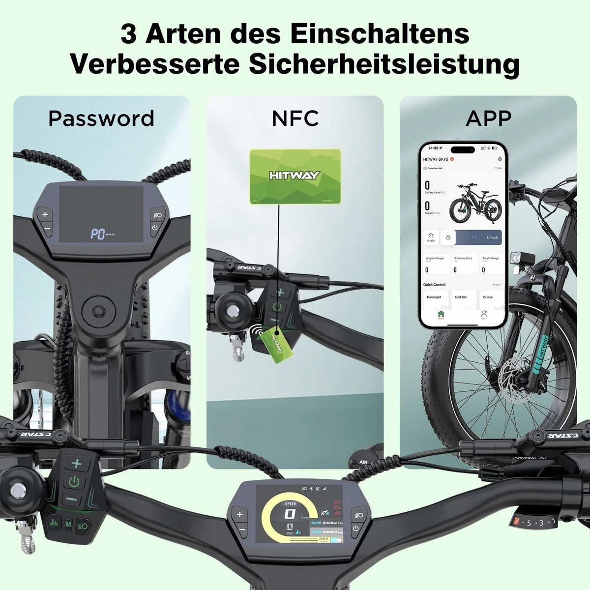 HITWAY BK9S E-Bike Mountainbike, 120 km Reichweite, Shimano 7-Gang, Hydraulische Scheibenbremsen 3