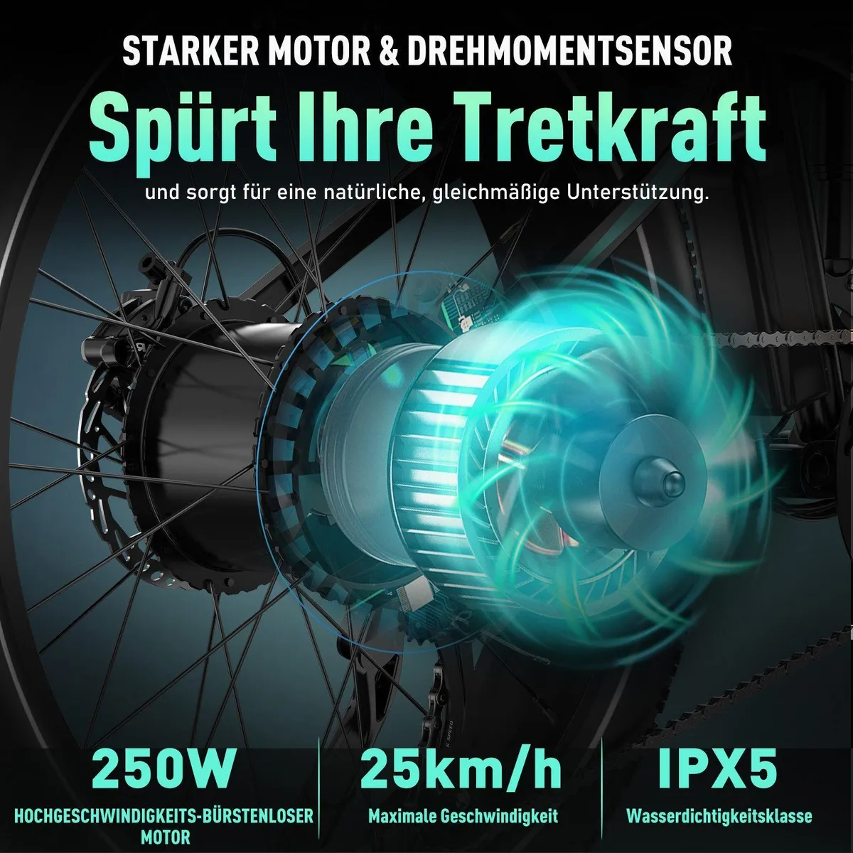 HITWAY BK9S E-Bike Mountainbike, 120 km Reichweite, Shimano 7-Gang, Hydraulische Scheibenbremsen 4