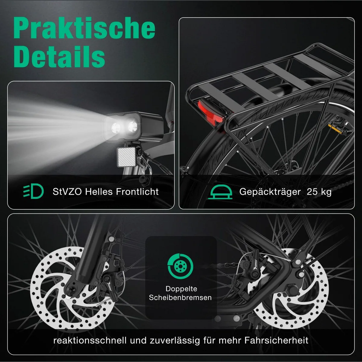 HITWAY BK7S PRO E-Mountainbike, 27,5 Zoll, langlebiger Akku, 21-Gang Shimano Schaltung 3