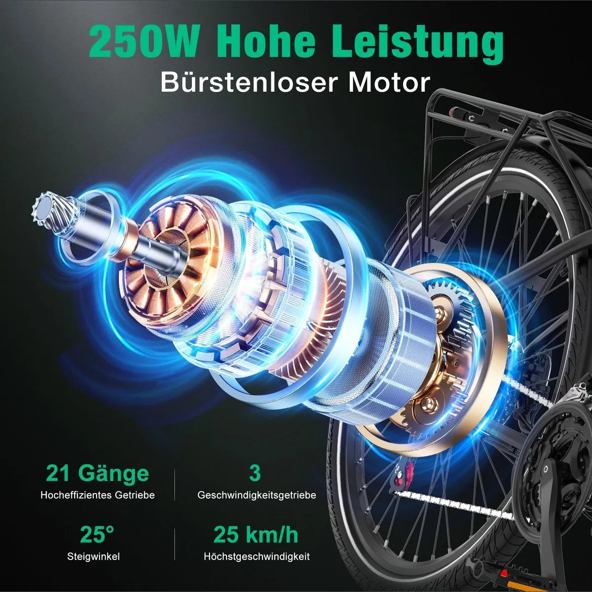 HITWAY BK7S PRO E-Mountainbike, 27,5 Zoll, langlebiger Akku, 21-Gang Shimano Schaltung 5