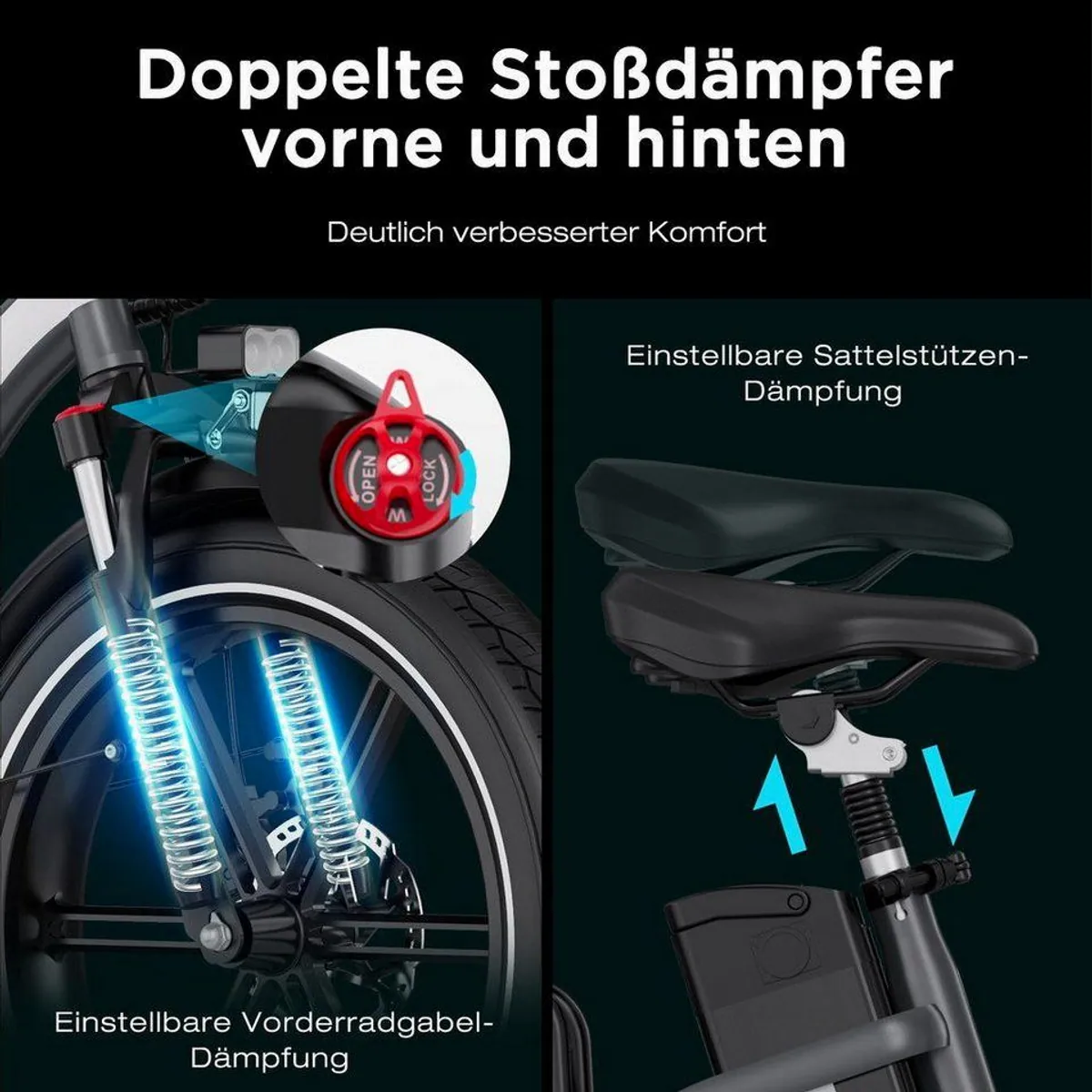 HITWAY E-Bike Faltrad, beeindruckende Reichweite & 7-Gang Shimano Schaltung 3