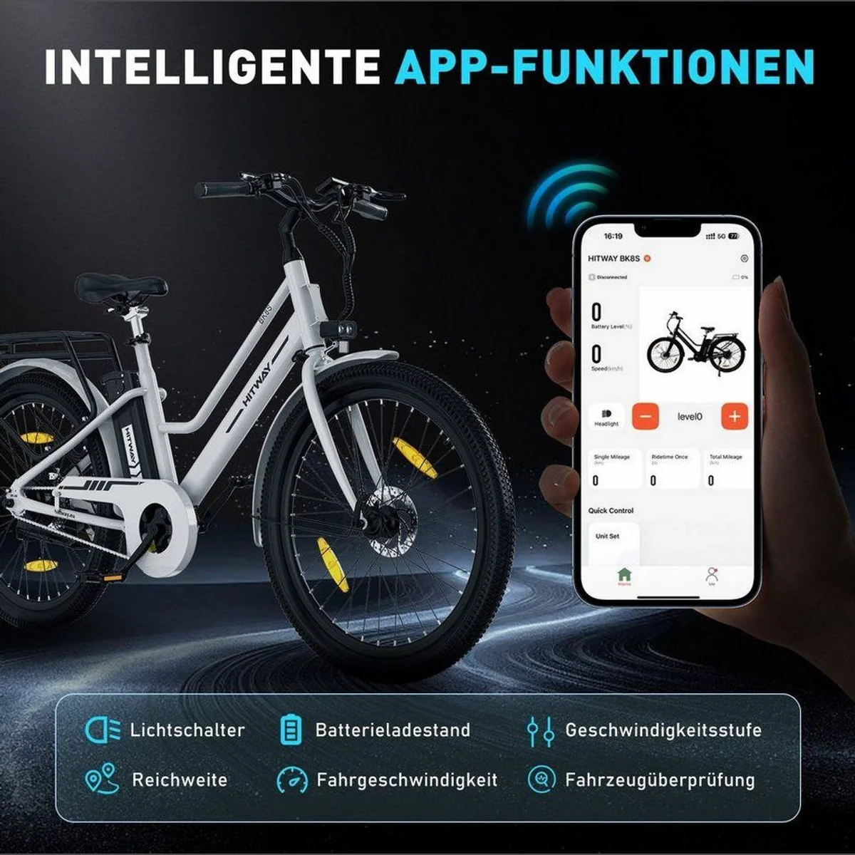 HITWAY BK8S E-Bike, 250W Motor, 36V 13Ah Akku, 27,5 Zoll — für Pendler und Freizeitfahrer 4