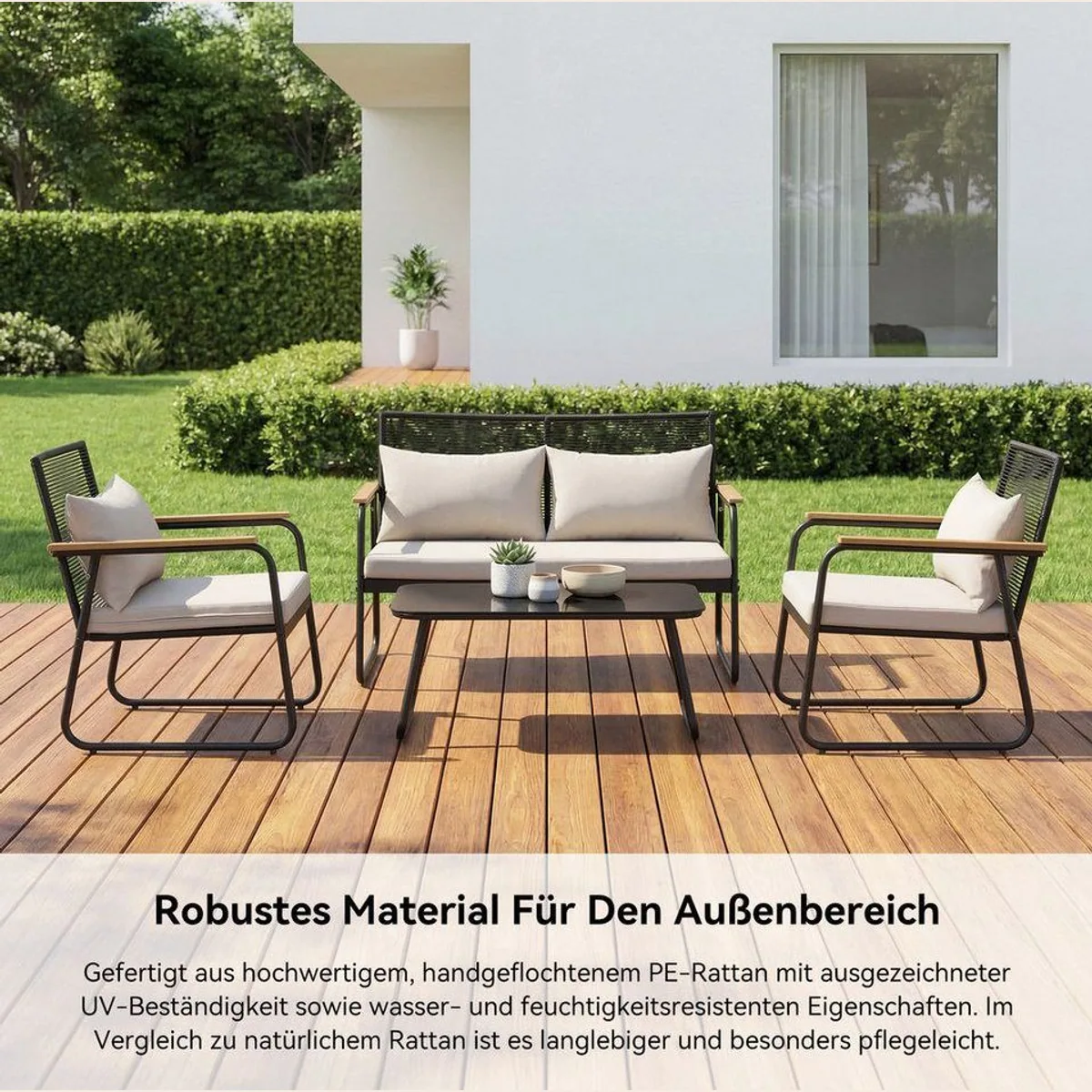 HOMAVO Gartenlounge-Set, witterungsbeständig, ergonomisches Design, stabile Konstruktion 4
