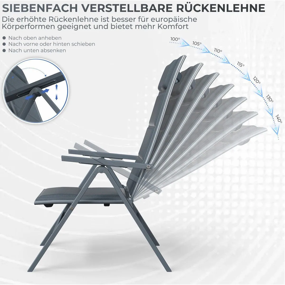 HOMALL Garten-Essgruppe, klappbare Armlehnstühle & Aluminium Tisch – Komfort, Stabilität, Flexibilität 5