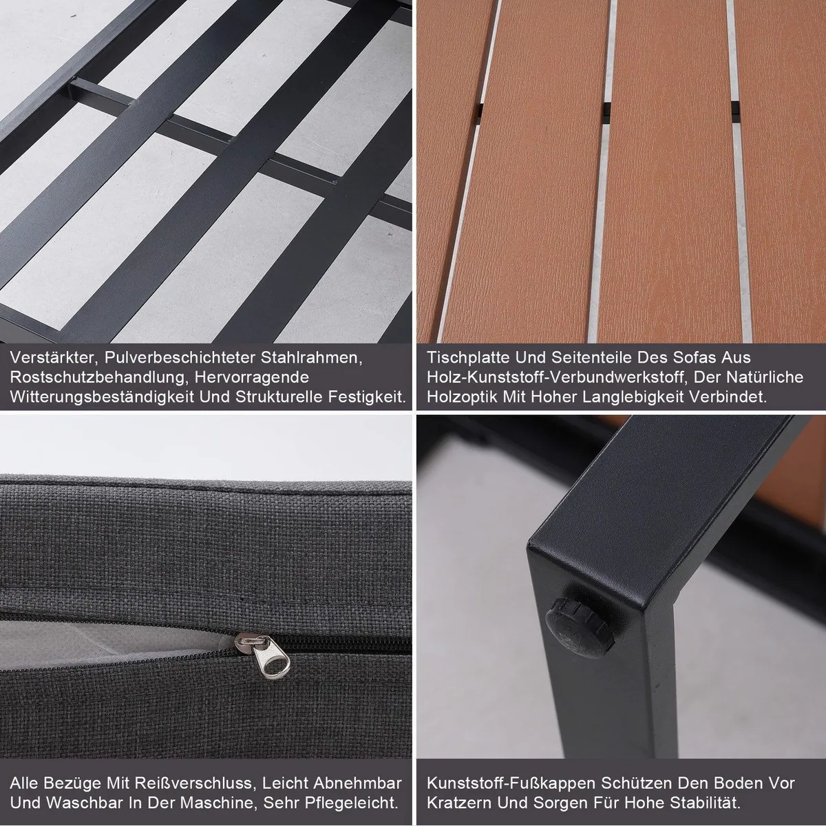 HOMAVO Gartenlounge-Set, modular, wetterbeständig, pflegeleicht — für Terrasse, Balkon & Garten 5