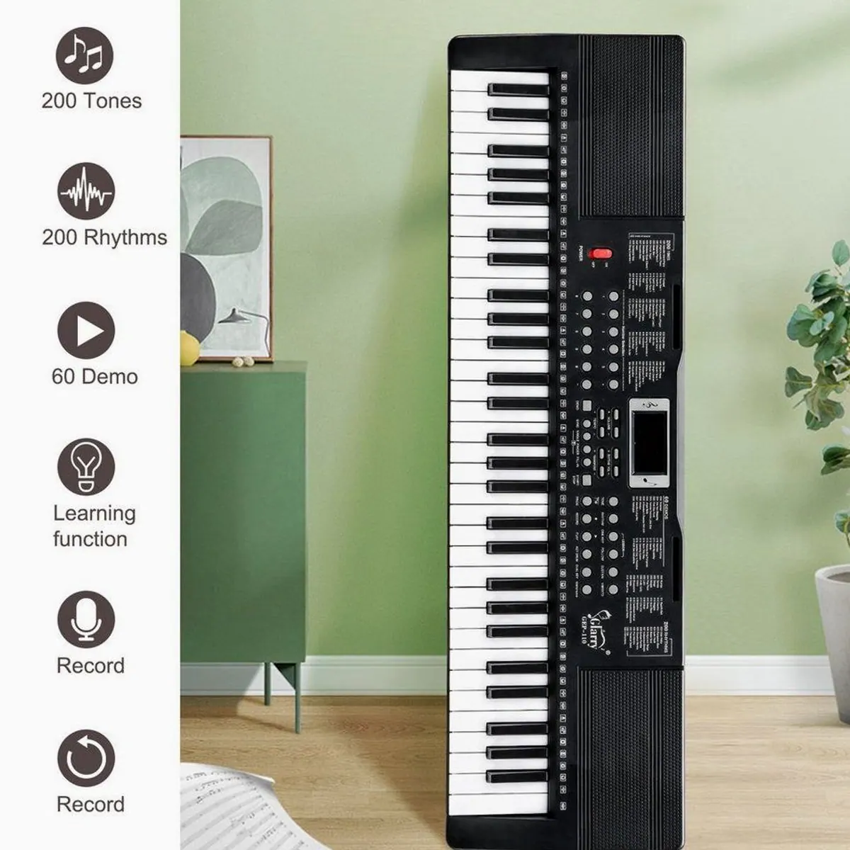 HT Digitalpiano Keyboard 61 Tasten, hervorragende Klangqualität, 3 Lernmodi 2