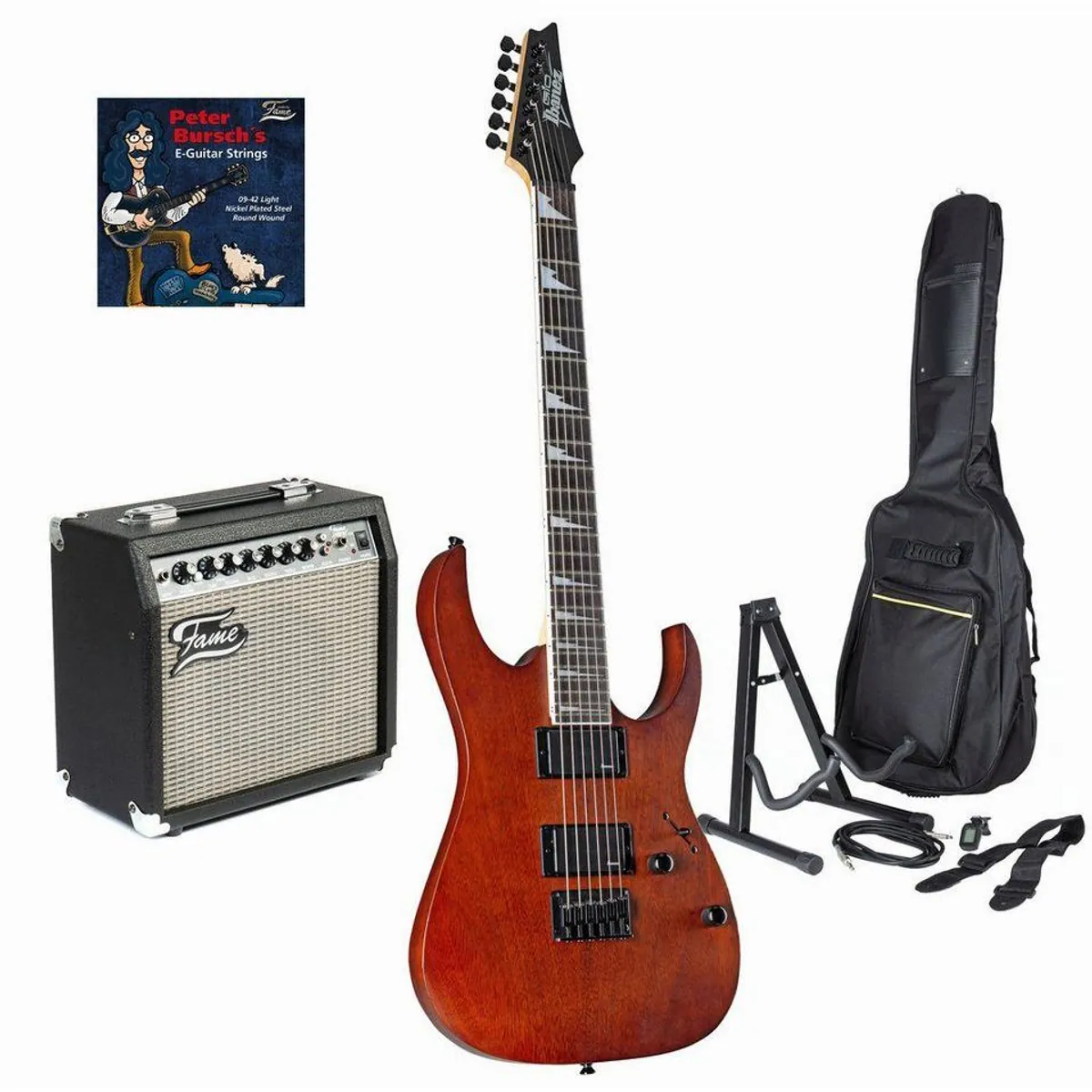 Ibanez Gio GRG121DX-WNF E-Gitarre, ergonomische Bauform, kraftvolle Tonabnehmer — ideal für Einsteiger