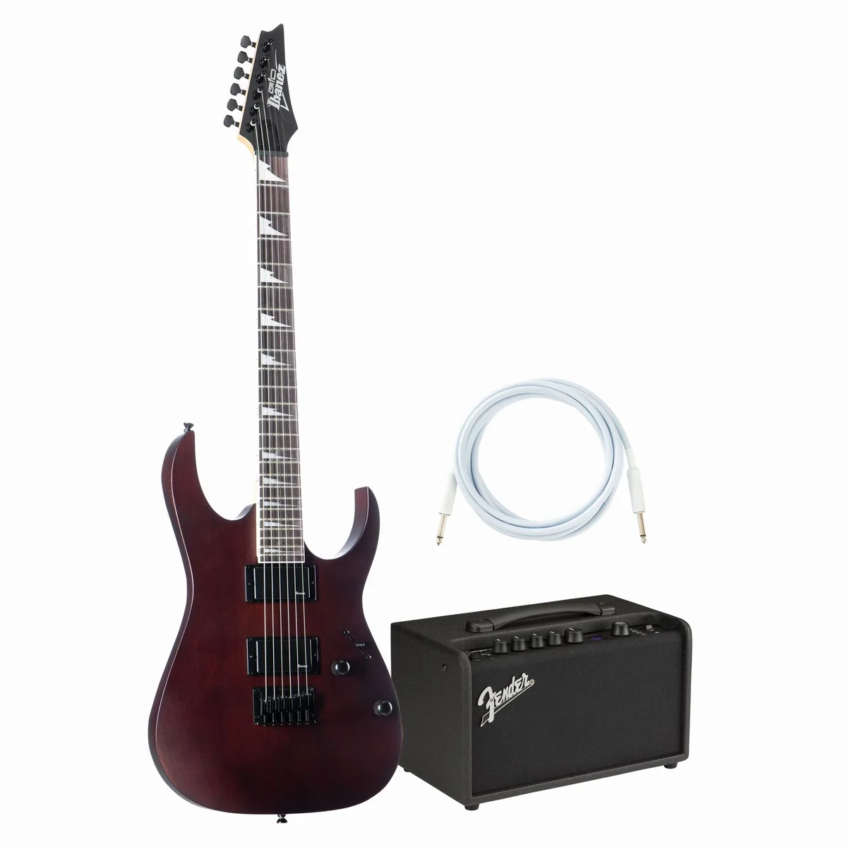 Ibanez GRG121DX-WNF E-Gitarre, Fender LT40S Verstärker, hochwertiges Set für Einsteiger