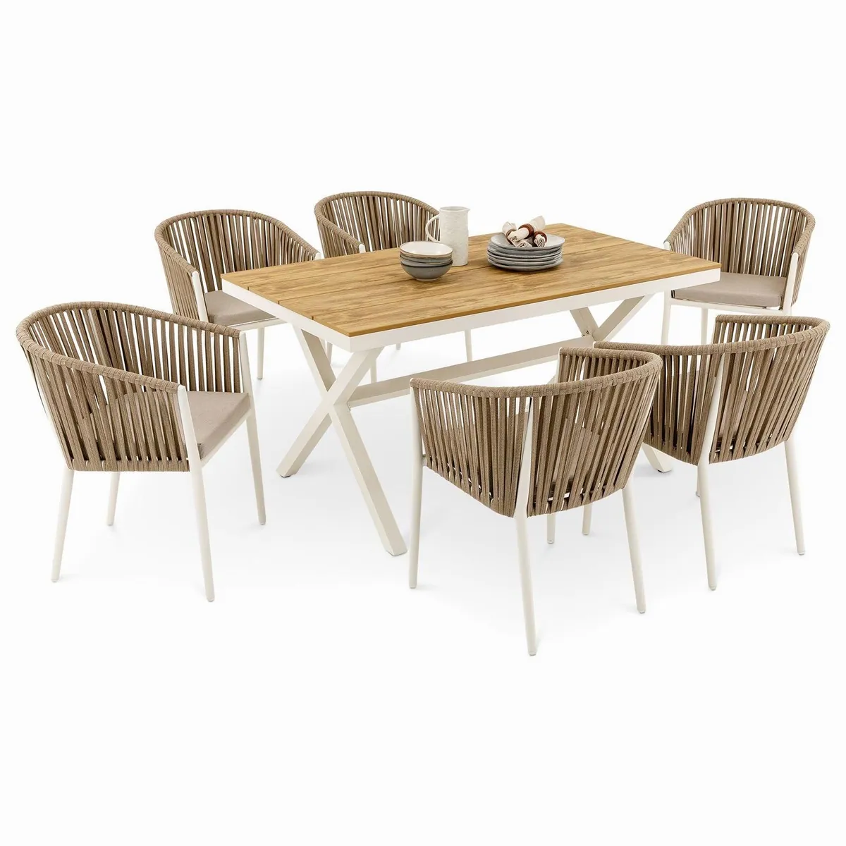 IDIMEX Garten-Essgruppe ISOLA, elegantes Design, wetterfest, für 6 Personen