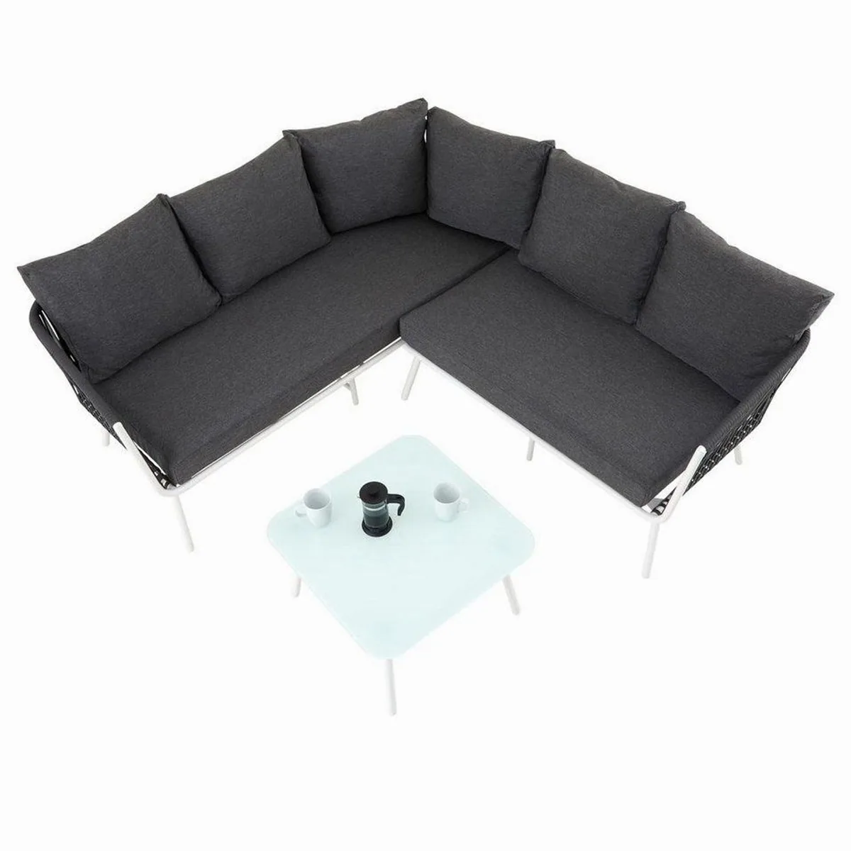 IDIMEX Gartenlounge-Set Jakarta, stilvolles Design, flexible Aufstellung, wasserabweisende Polster 4