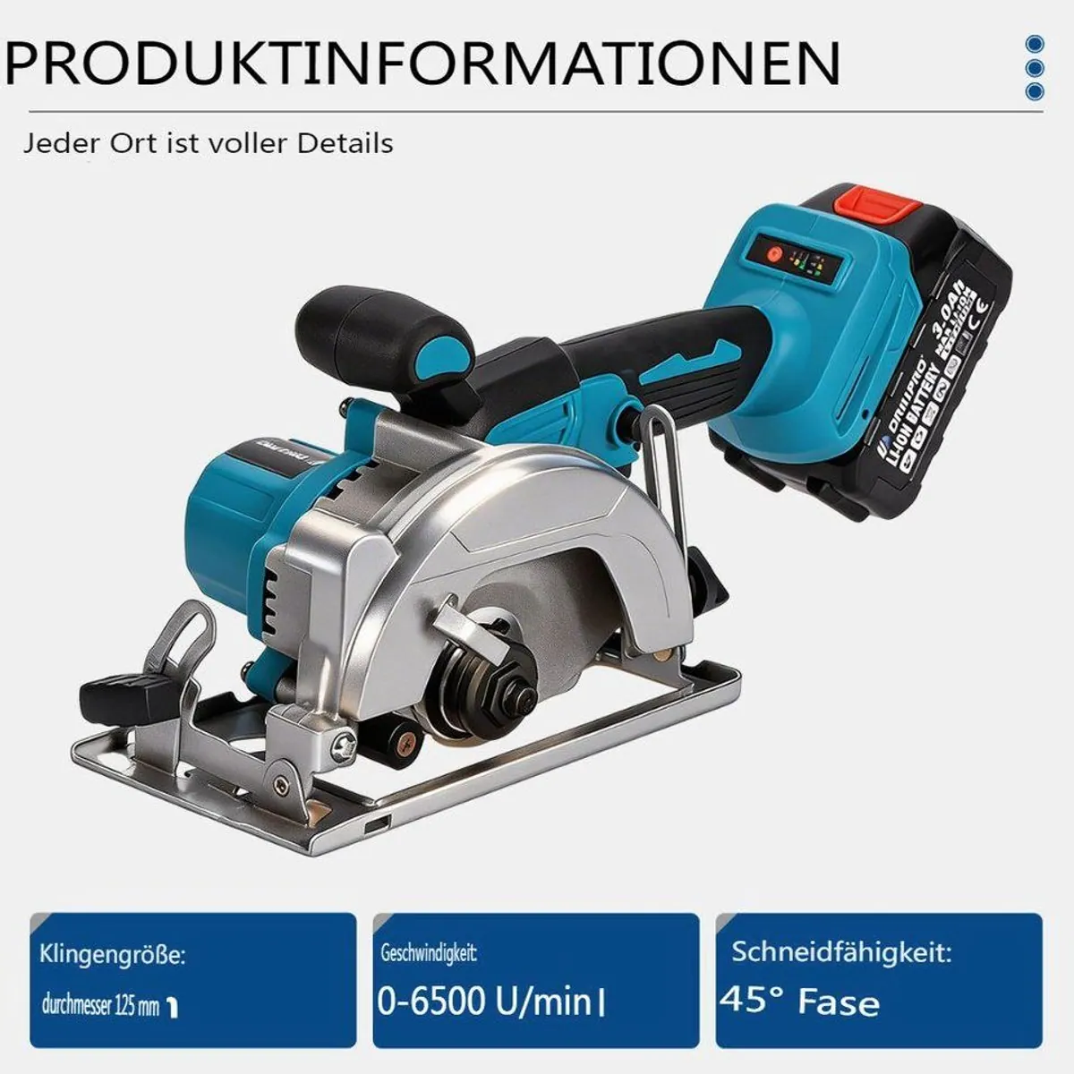 Insma Akku-Schlagbohrmaschine 6 IN 1, bürstenlos, inklusive 2 Akkus und Koffer 5
