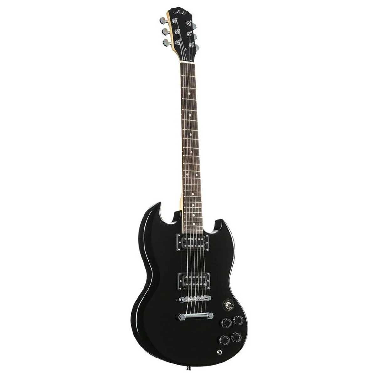 J & D GG II Rock Black E-Gitarre Set, inklusive Verstärker und Kabel — ideal für Anfänger 2