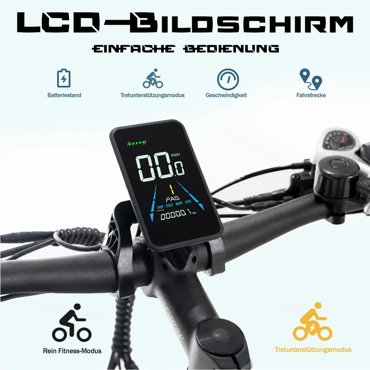 JOBOBIKE E-Bike Mountainbike 26x4 Zoll, leistungsstarker Akku, vielseitige Einsatzmöglichkeiten 3
