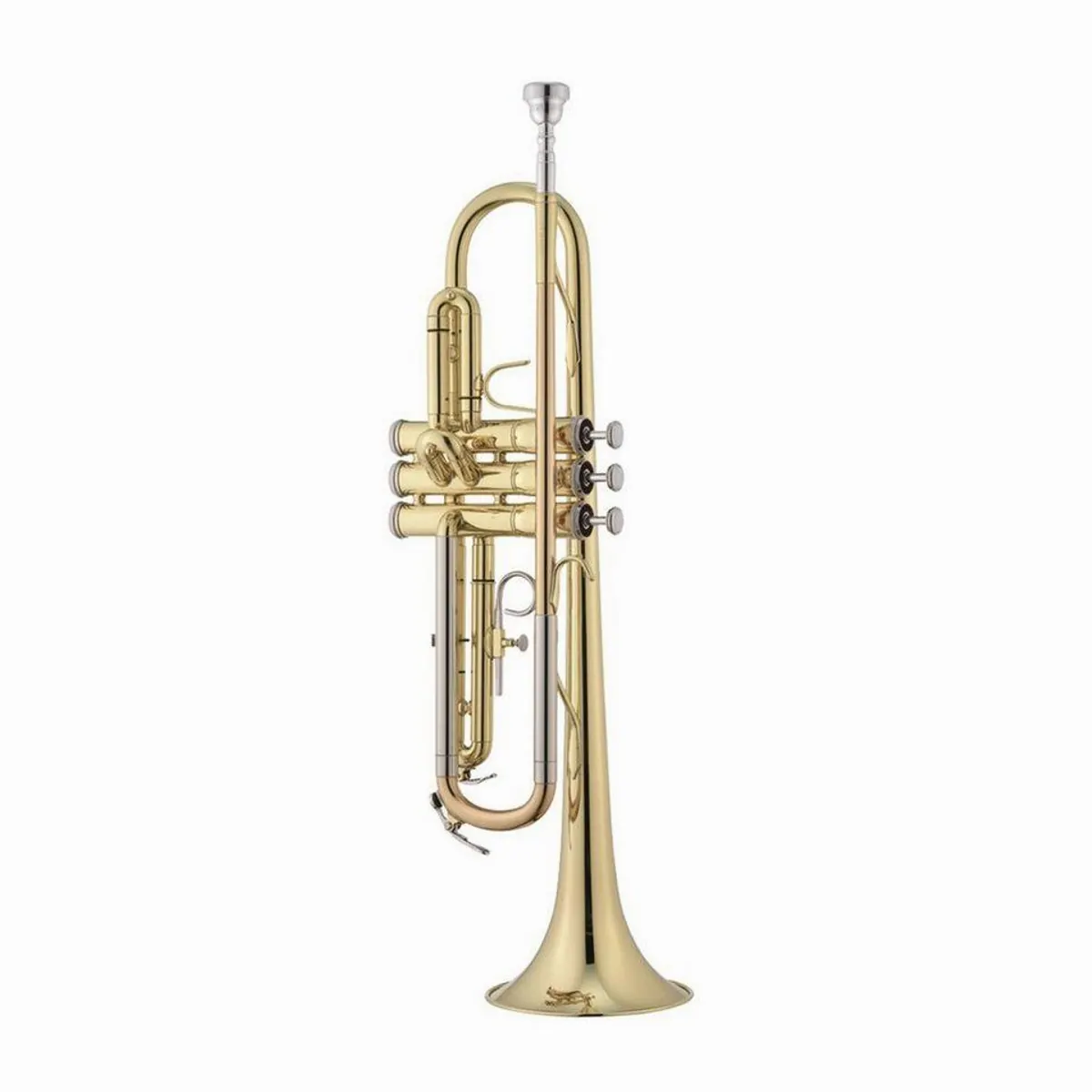 Jupiter JTR500Q Bb-Trompete, ML-Bohrung, Edelstahlventile, Goldmessing-Stimmbogen