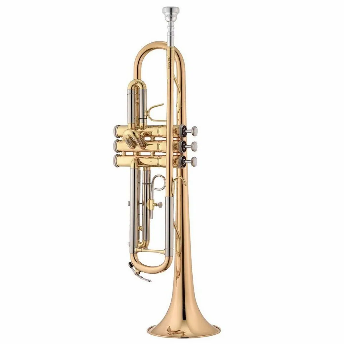 Jupiter JTR700 RQ Trompete, Goldmessing, verstellbarer Fingerring, Neusilber Außenzüge