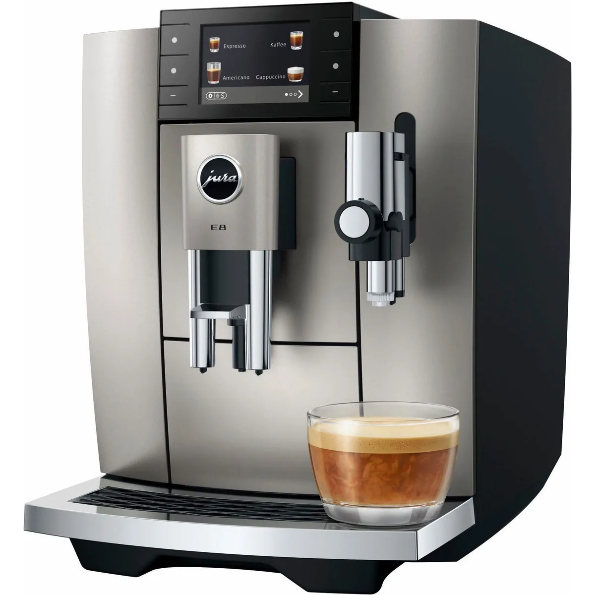 JURA E8 Kaffeevollautomat Midnight Silver, 27 Spezialitäten, WiFi, Hot & Light Brew