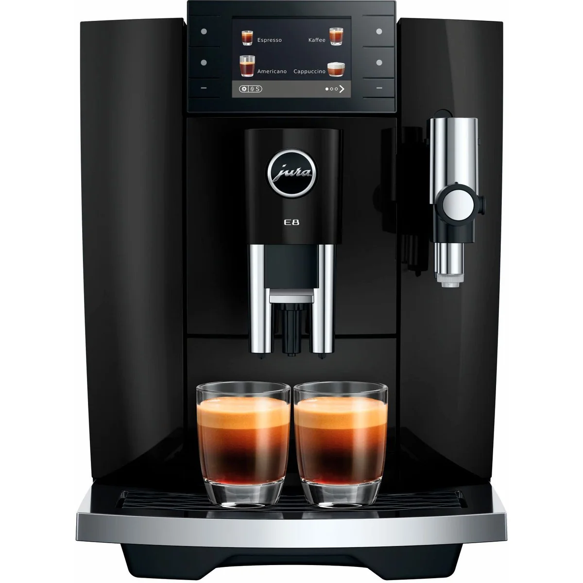 JURA E8 Kaffeevollautomat Piano Black, 27 Spezialitäten, WiFi, Hot & Light Brew 3