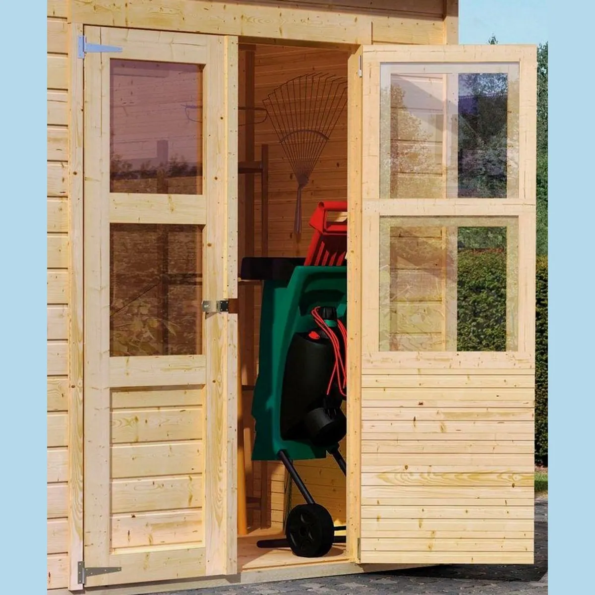 Karibu Gartenhaus Baggersee 3, 14 mm starke Wände, praktische Tür — 4,39 qm 3