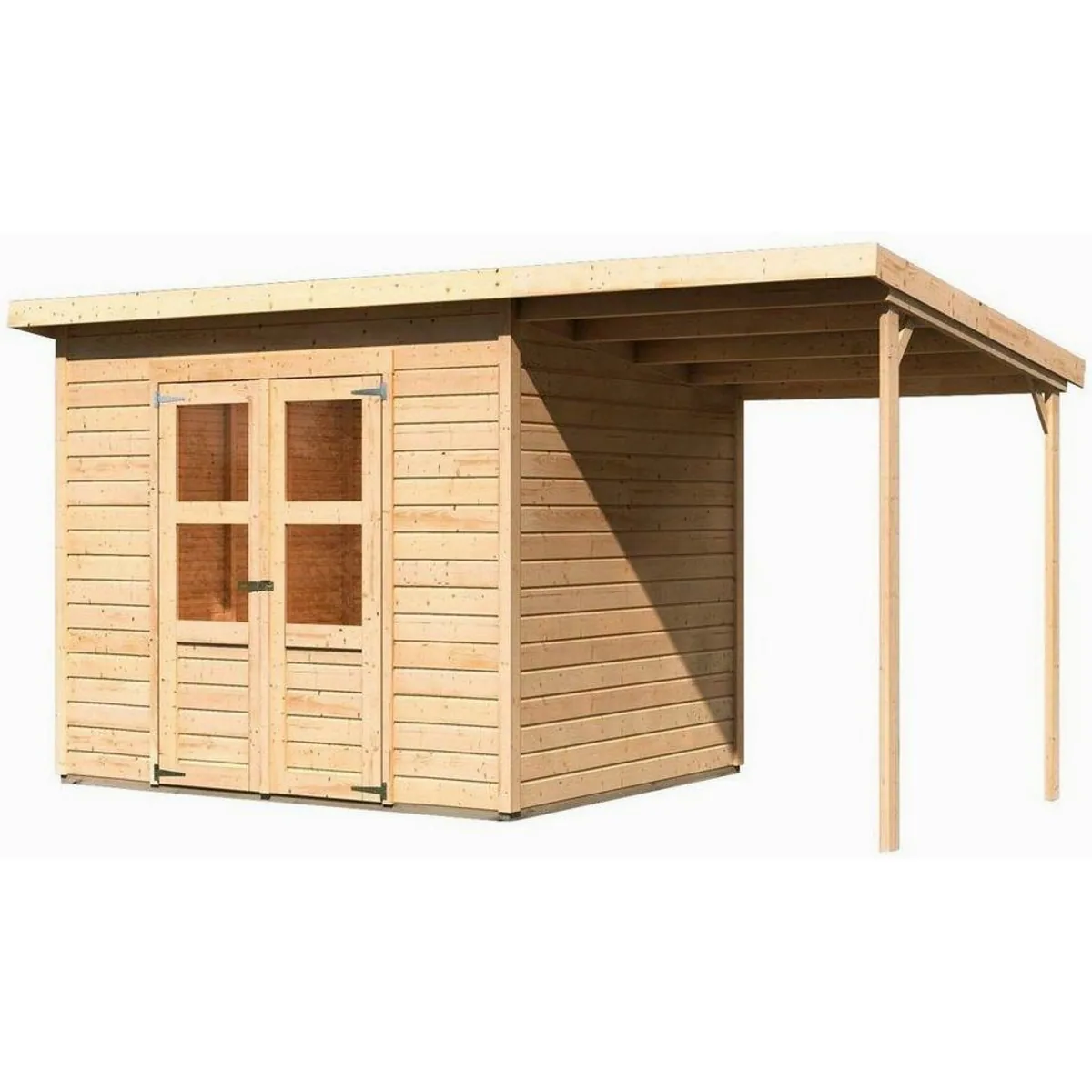 Karibu Gartenhaus Baggersee 4, 14 mm Wandstärke, Pultdach — idealer Stauraum für Gartenbedarf 2