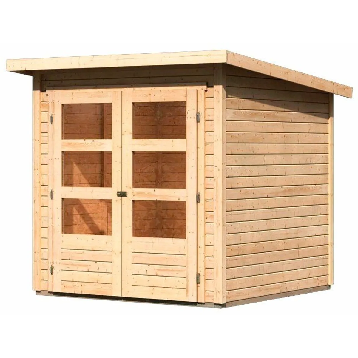 Karibu Gartenhaus Stockach 2, 19 mm Wandstärke, Pultdach, anthrazit — optimaler Stauraum für Gartenbedarf 2
