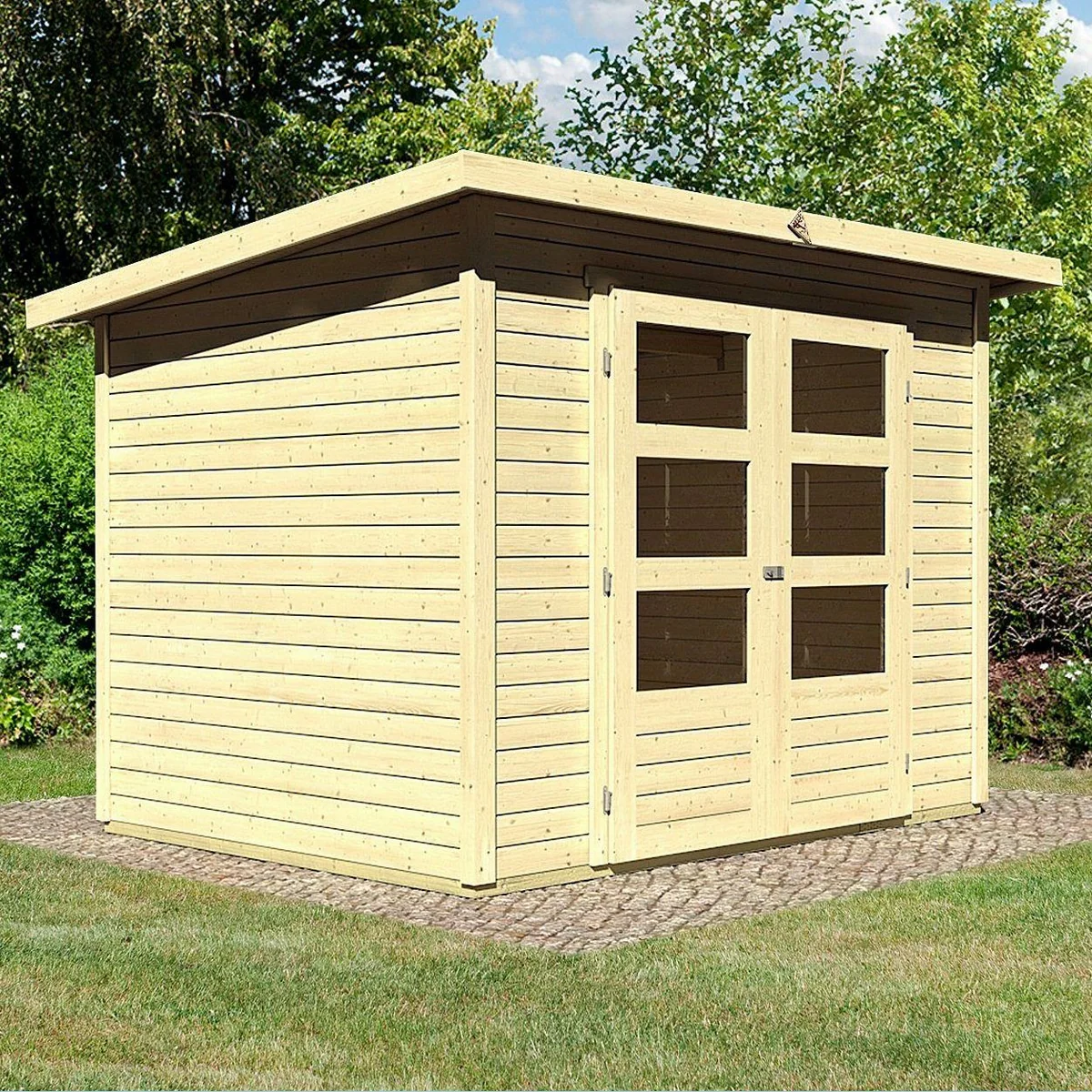 Karibu Gartenhaus Stockach 3, 282x210 cm, naturbelassen, Made in Germany
