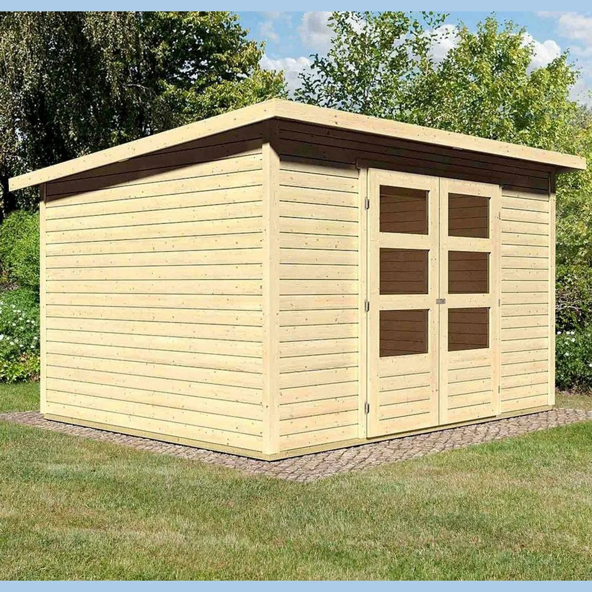 Karibu Gartenhaus Stockach 5, großzügige Grundfläche, robuste nordische Fichte