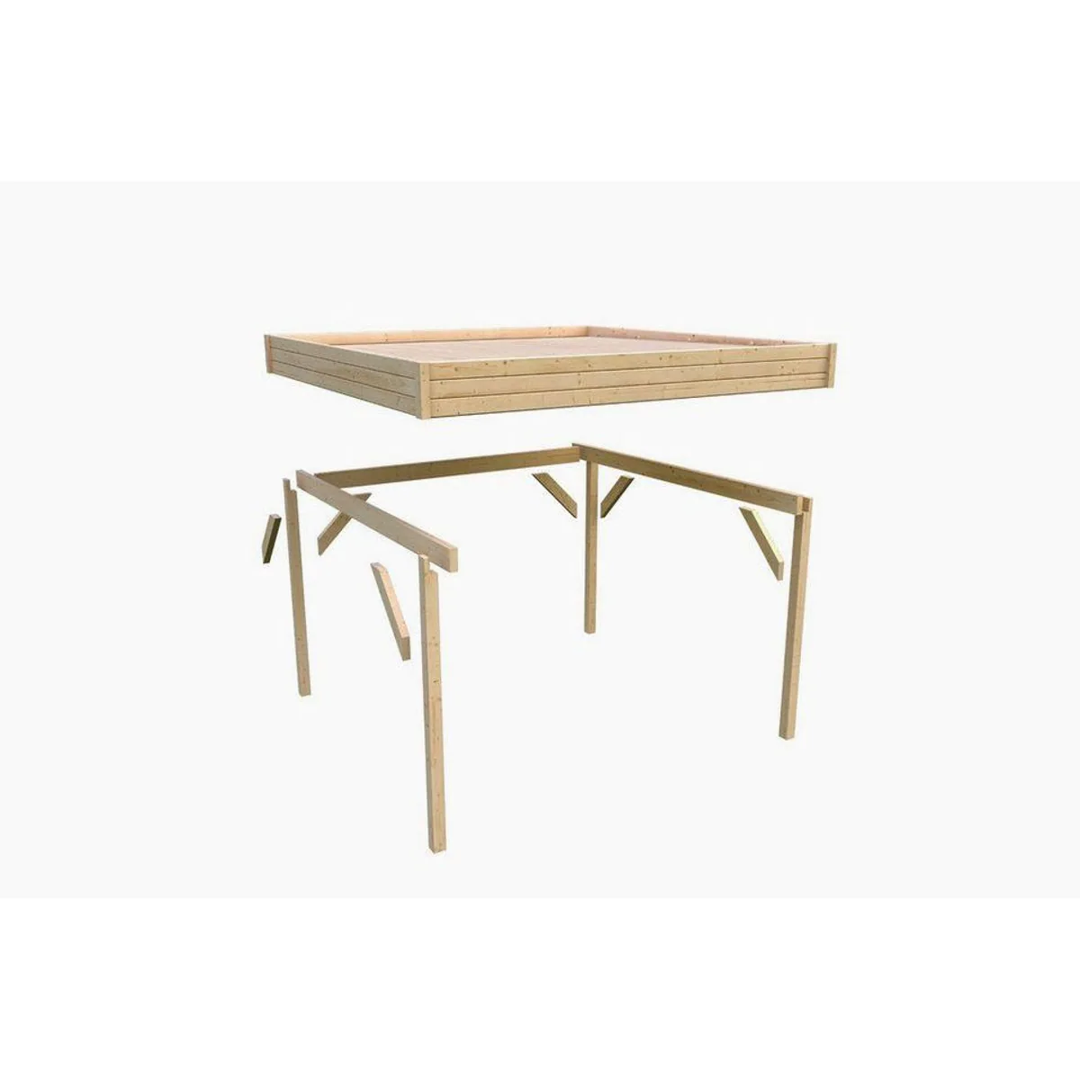 Karibu Pavillon aus Leimholz, Flachdach, wasserdicht — Stabilität, Eleganz, Schutz 5