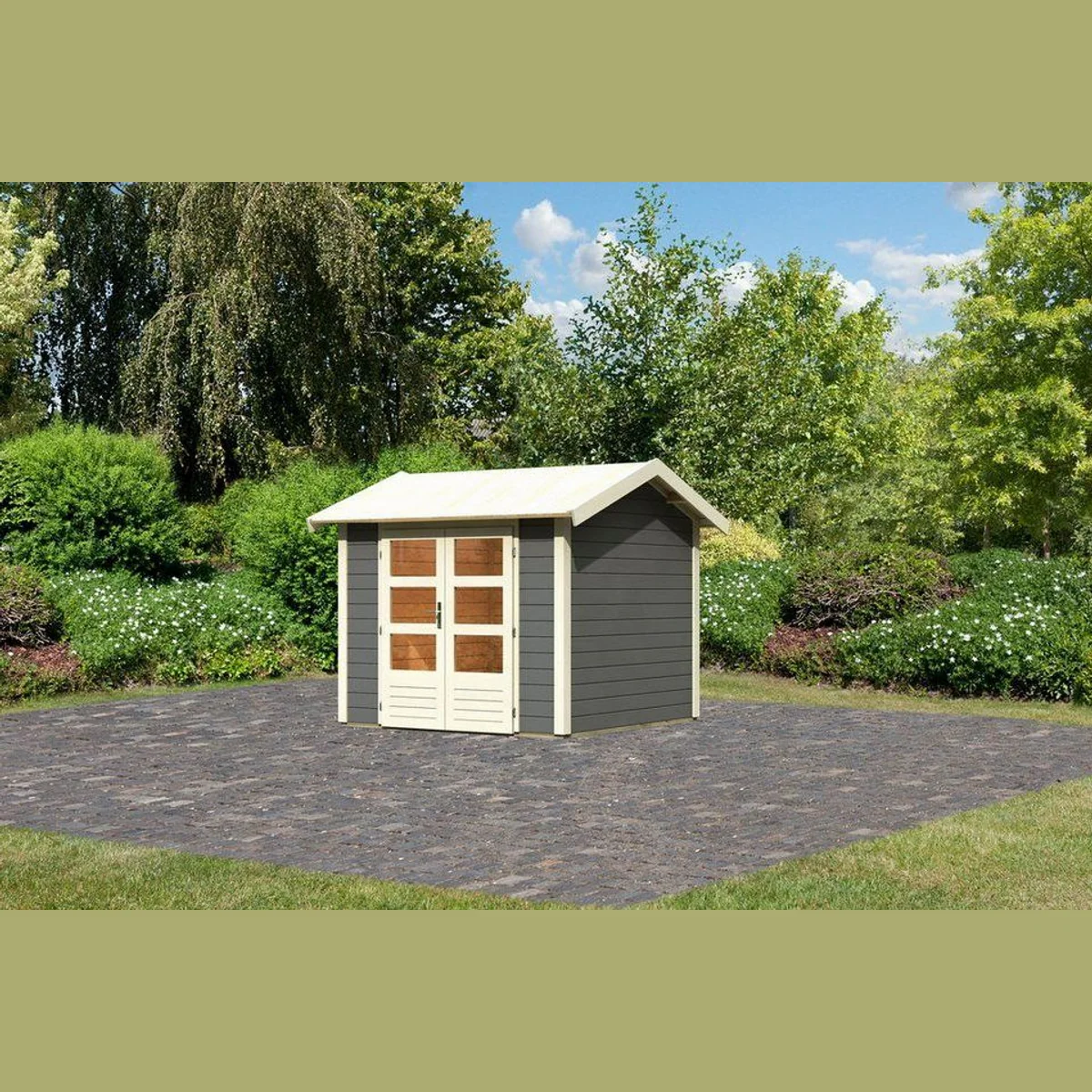 Karibu Gartenhaus Theres, 28 mm, 270 x 270 cm, stabil und geräumig