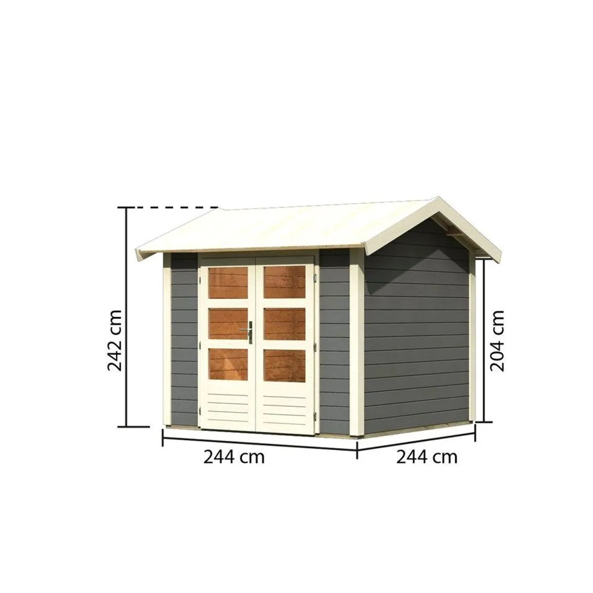 Karibu Gartenhaus Theres, 28 mm, 270 x 270 cm, stabil und geräumig 2