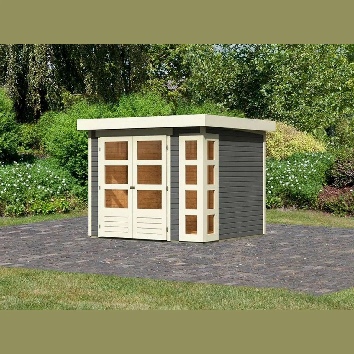 Karibu Gartenhaus Kerko, Flachdach, 19 mm Wandstärke, wetterfest
