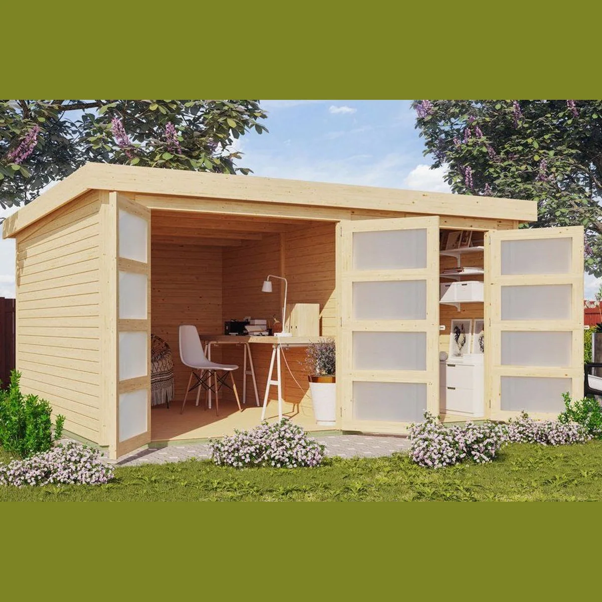Karibu Gartenhaus Maluna 3, 19 mm Wandstärke, 13 m² Grundfläche