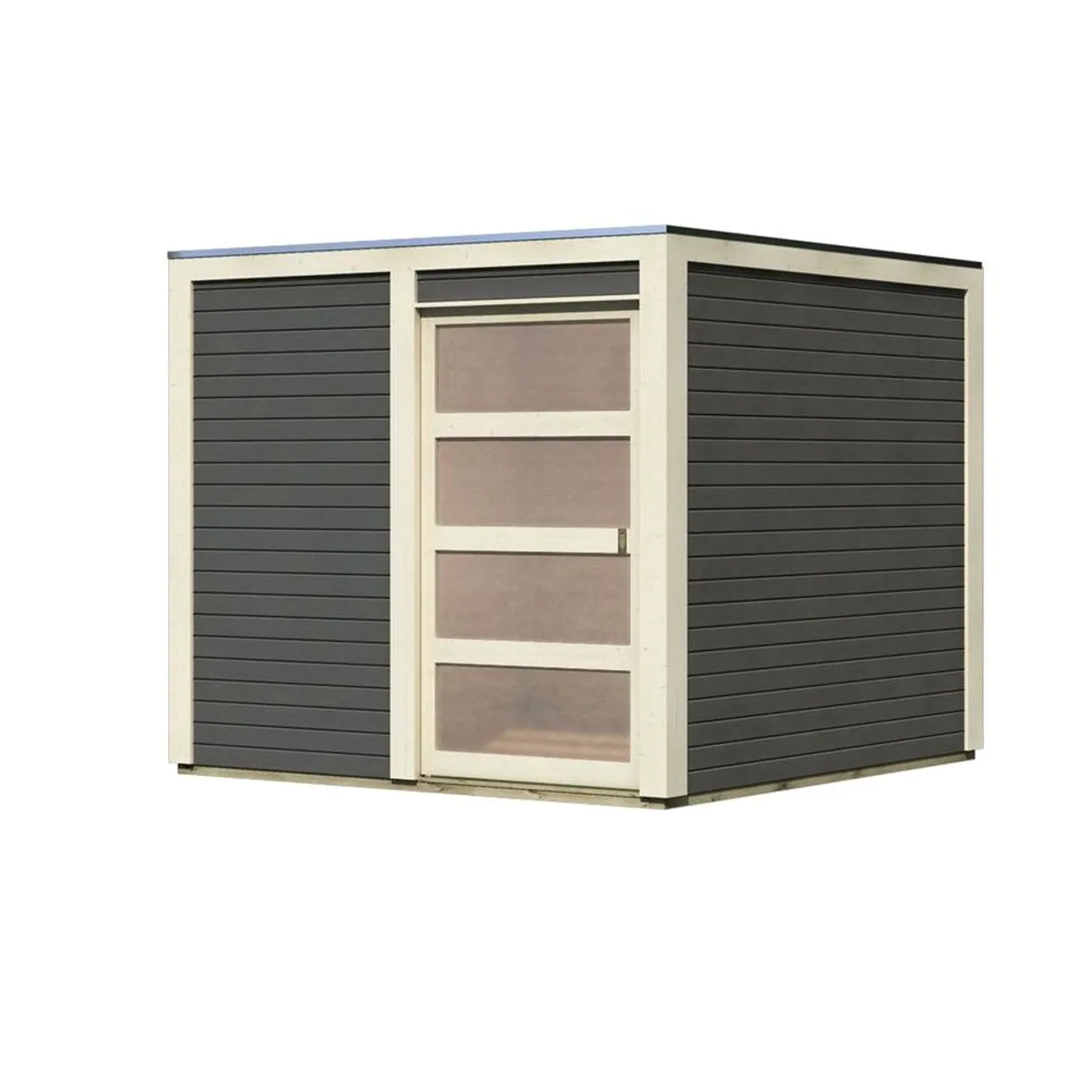 Karibu Gartenhaus Qubic, 19 mm, 246 x 246 cm, terragrau, Typ 1 4