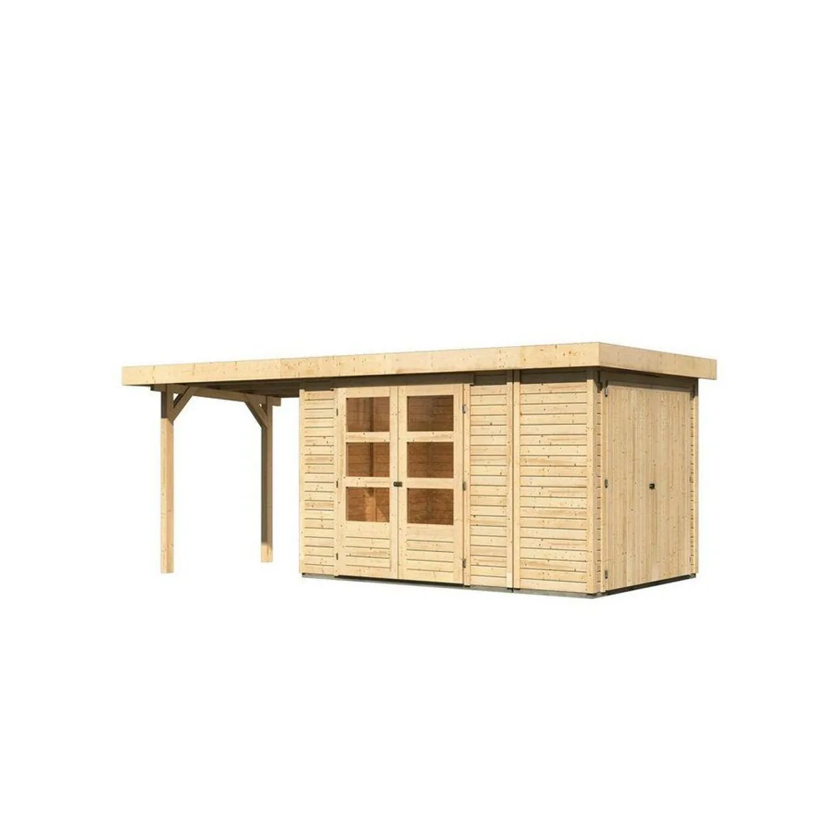 Karibu Retola Gartenhaus, 19 mm, 566 x 238 cm, inkl. Anbaudach 4