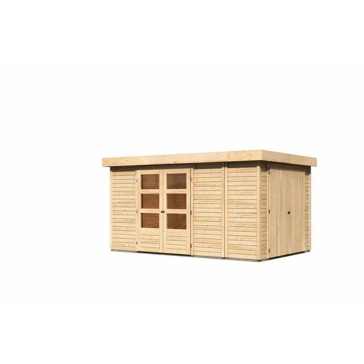 Karibu Gartenhaus Retola, 19 mm, 404 x 262 cm, Flachdach, natur 3