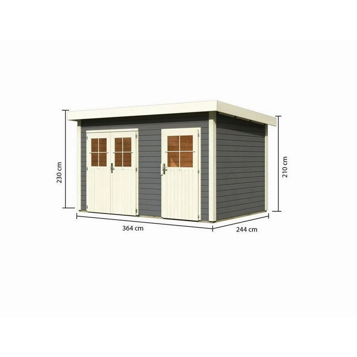 Karibu Gartenhaus Tintrup, 28 mm, 396 x 273 cm, terragrau — robuste Bauweise, effiziente Raumnutzung, Kesseldruckimprägnierung 3
