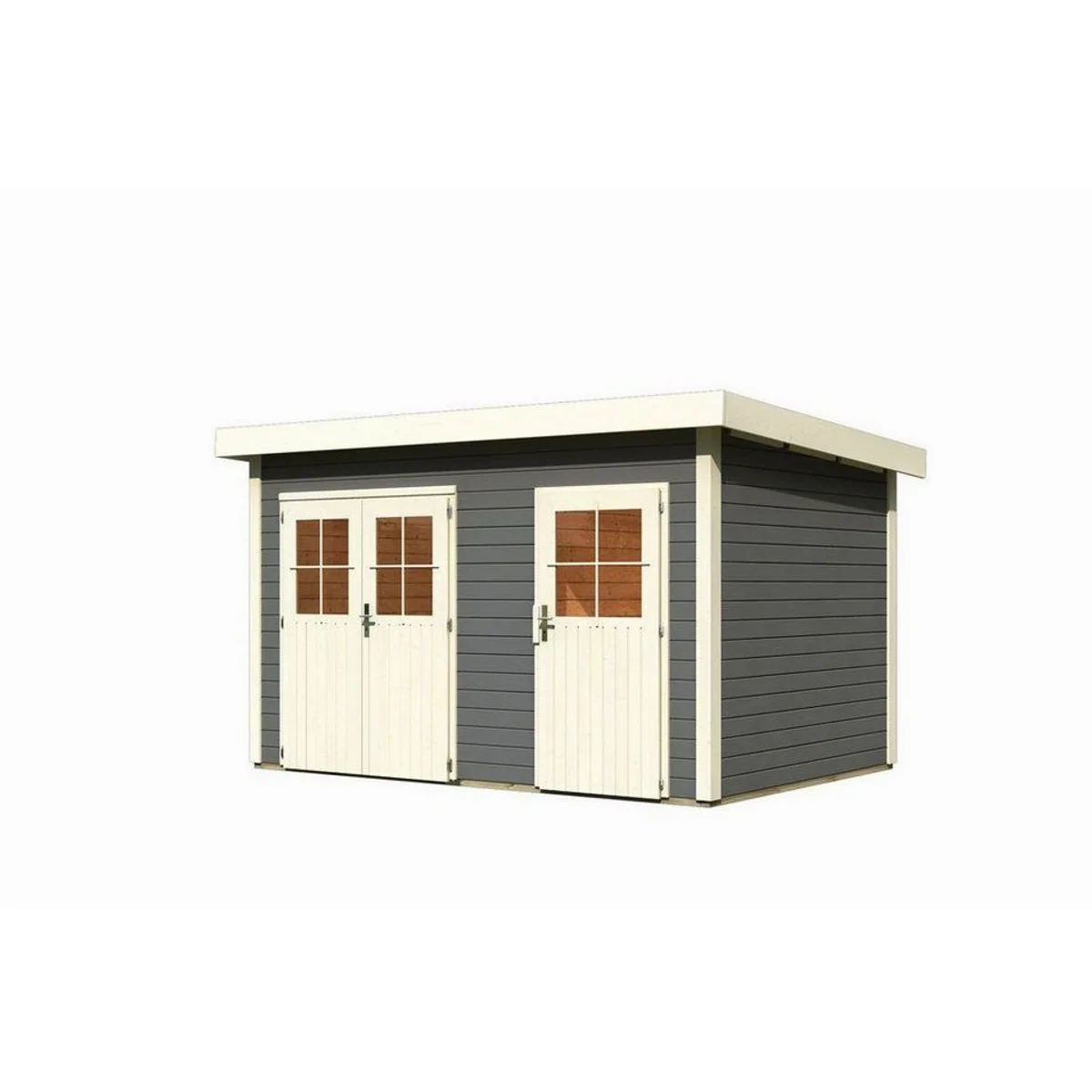 Karibu Gartenhaus Tintrup, 28 mm, 396 x 273 cm, terragrau — robuste Bauweise, effiziente Raumnutzung, Kesseldruckimprägnierung 4