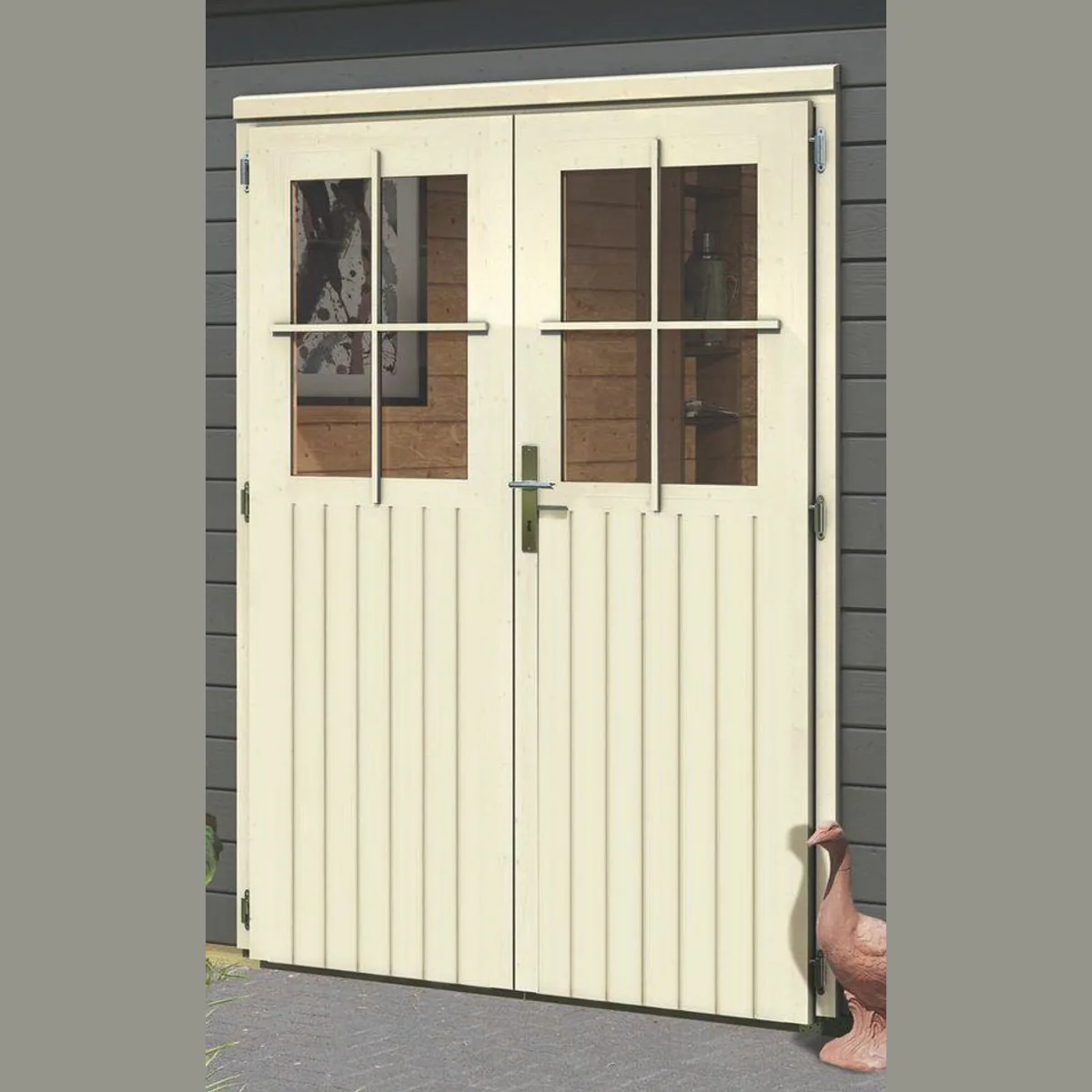 Karibu Gartenhaus Tintrup, 28 mm, 396 x 273 cm, terragrau — robuste Bauweise, effiziente Raumnutzung, Kesseldruckimprägnierung 5