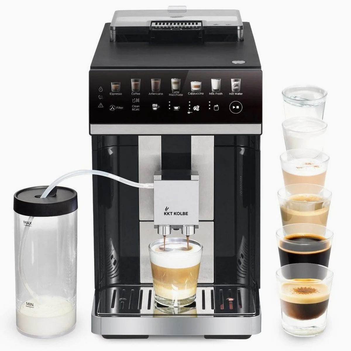 KKT KOLBE One Kaffeevollautomat, 7 Kaffeespezialitäten, Intuitive Touch-Bedienung, Automatische Reinigung