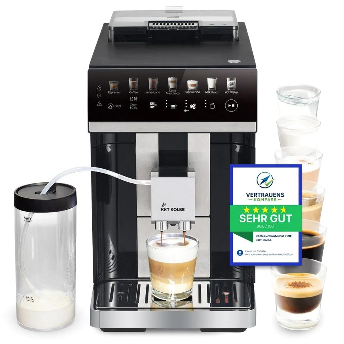 KKT KOLBE One Kaffeevollautomat, 7 Kaffeespezialitäten, Intuitive Touch-Bedienung, Automatische Reinigung 2