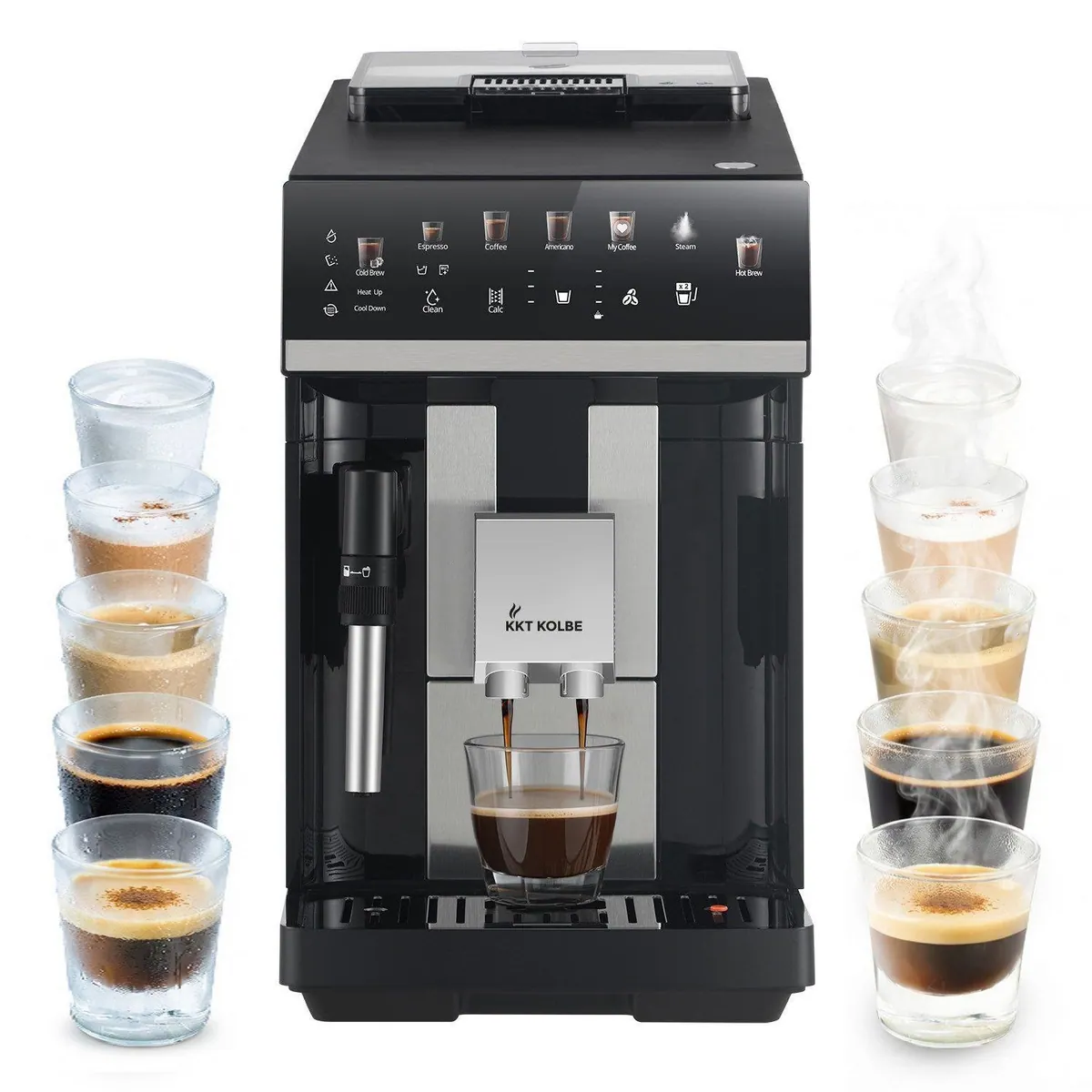 KKT KOLBE Pure Kaffeevollautomat, 4 Kaffeespezialitäten, Automatische Reinigung, 2 Tassen-Funktion