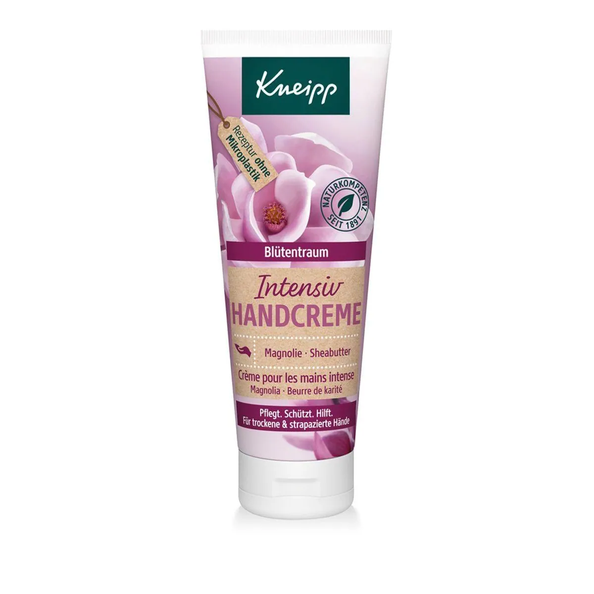 Kneipp Handcreme, intensive Pflegeformel mit natürlichem Duft und schnell einziehend