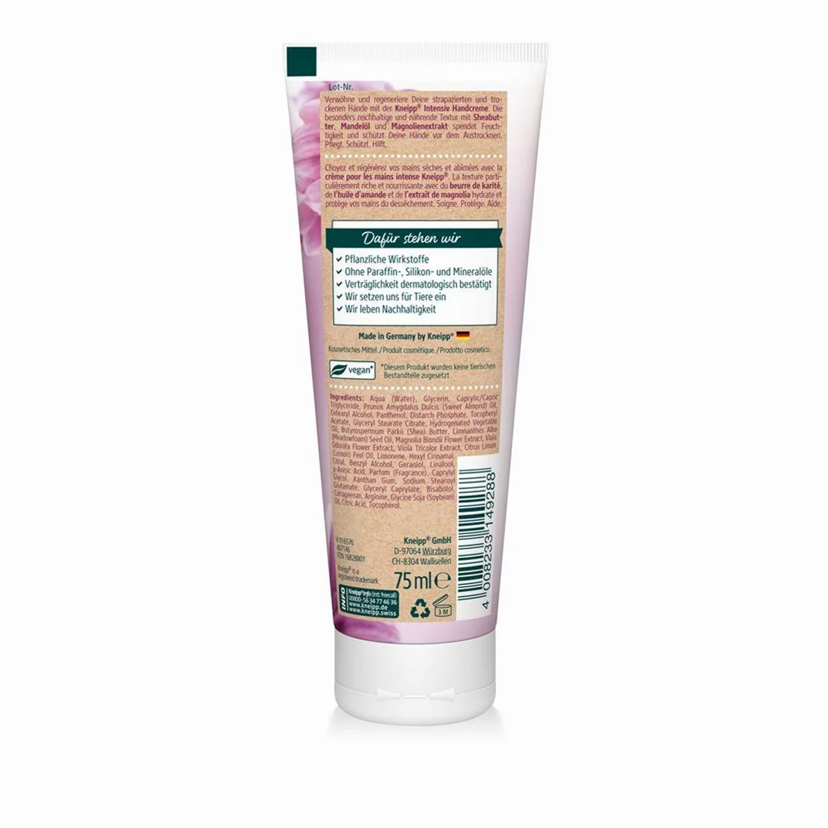 Kneipp Handcreme, intensive Pflegeformel mit natürlichem Duft und schnell einziehend 2
