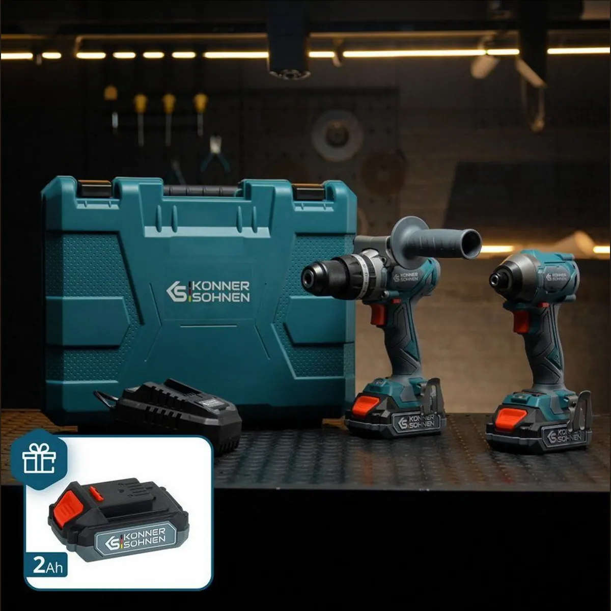 Könner & Söhnen KS IDISD 20V SET 2 PLUS, bürstenloser Motor, 80Nm/260Nm, robustes Metallgetriebe 2