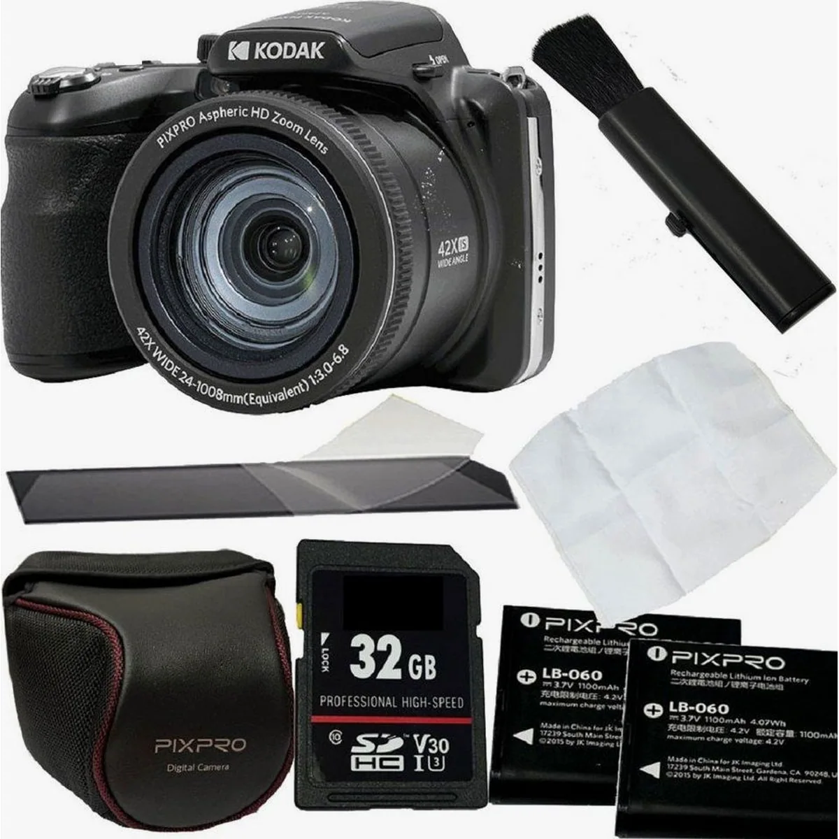 Kodak PixPro AZ426 Kompaktkamera, vielseitiges Zubehör-Set inklusive