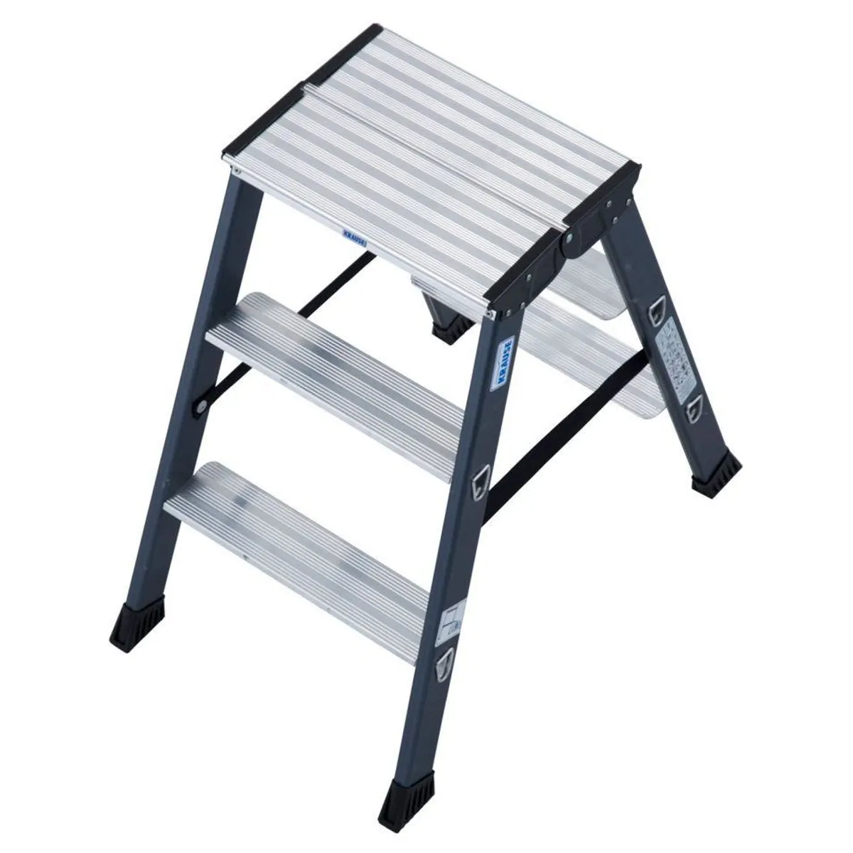 KRAUSE Doppelleiter SePro D, eloxiertes Aluminium, 2x3 Stufen, Arbeitshöhe 220 cm