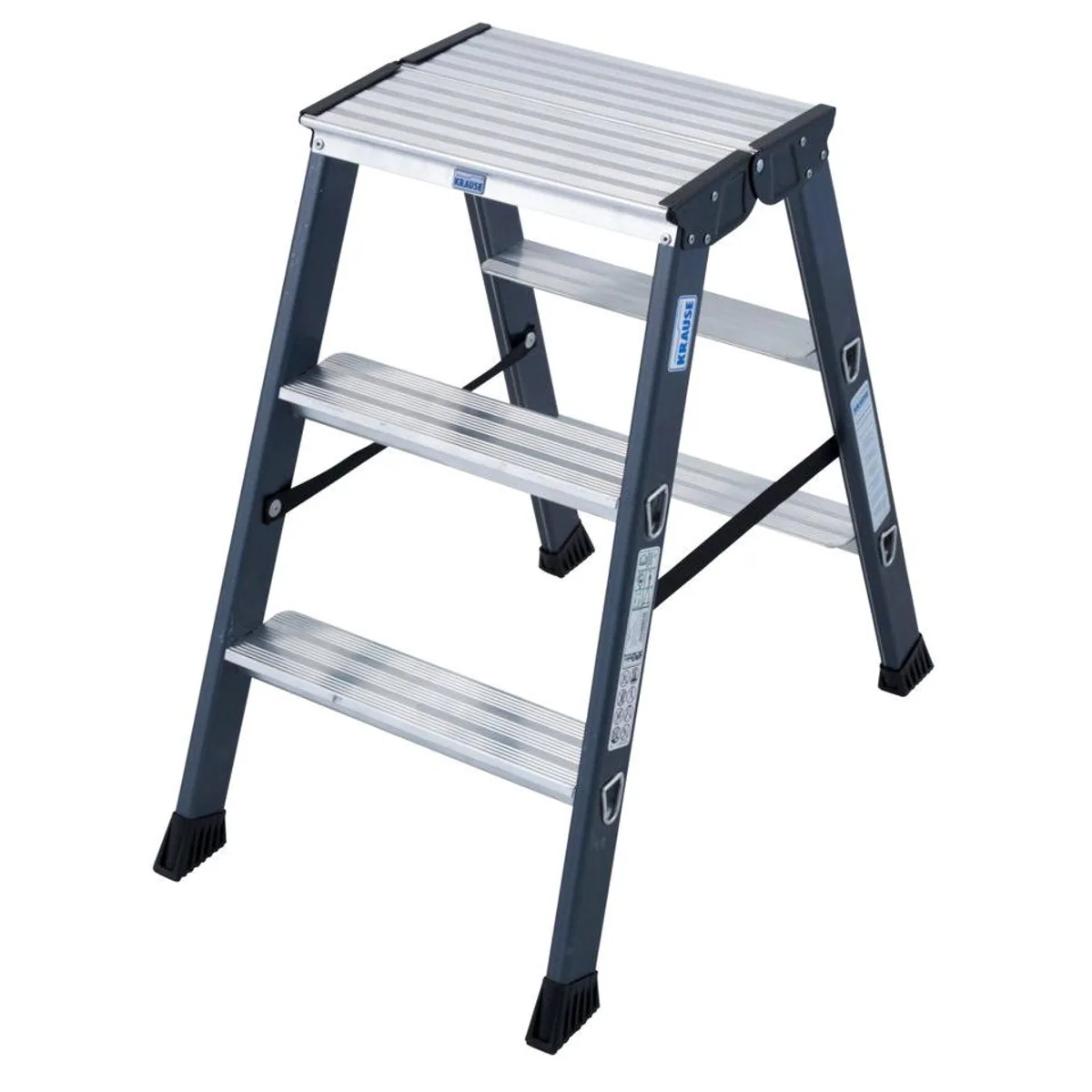 KRAUSE Doppelleiter SePro D, eloxiertes Aluminium, 2x3 Stufen, Arbeitshöhe 220 cm 2