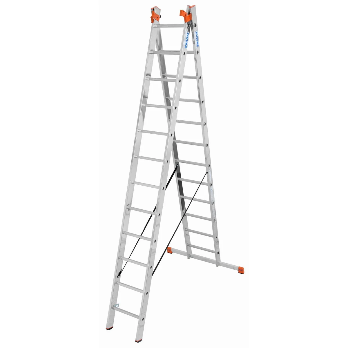 KRAUSE Tribilo Vielzweckleiter, flexible Einsatzmöglichkeiten, stabile Konstruktion, 3x12 Sprossen 2