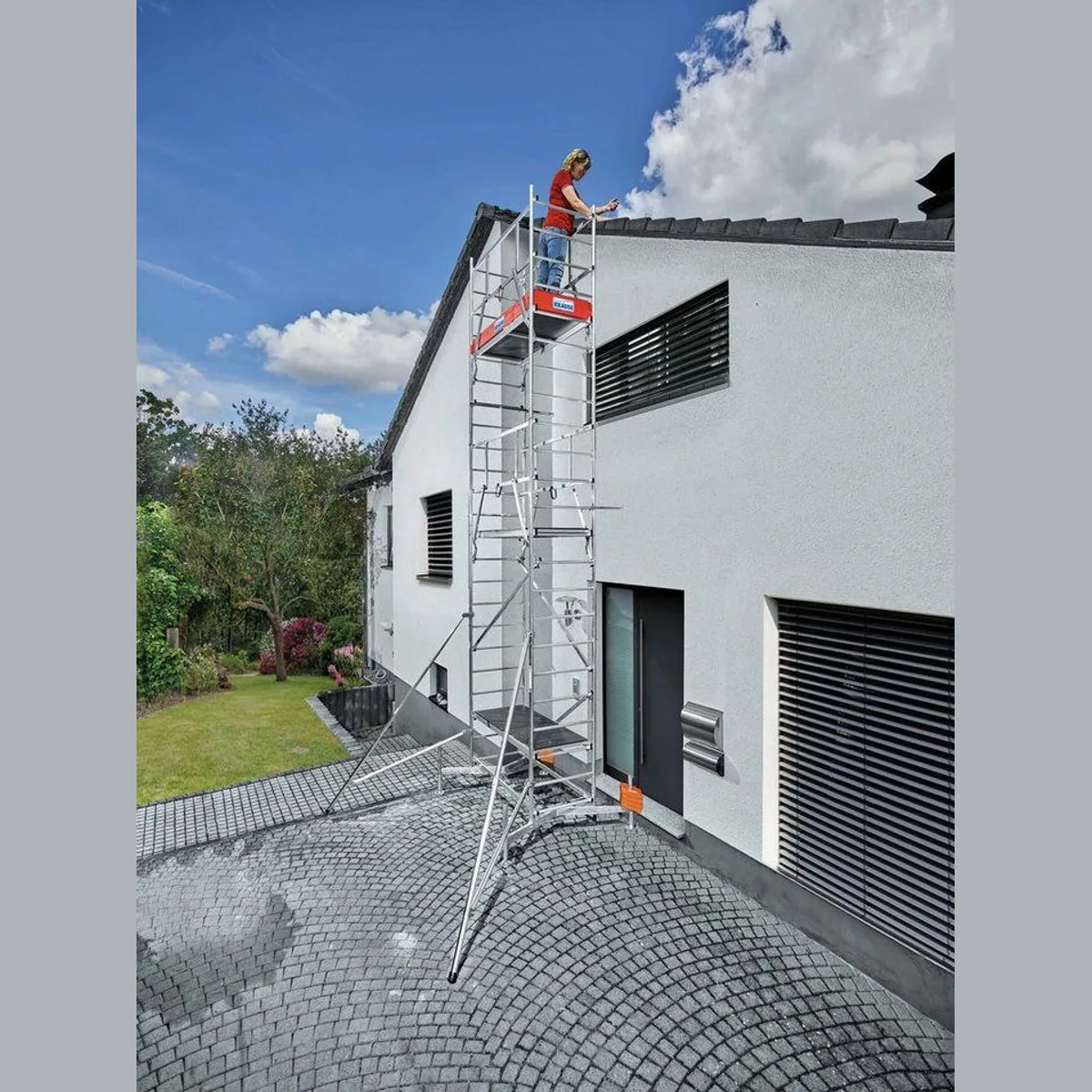 KRAUSE ClimTec Arbeitsgerüst, hohe Stabilität, vielseitige Einsatzmöglichkeiten, Arbeitshöhe: 7 Meter 3